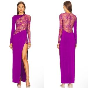 Michael Costello X Revolve Hillary Lace Gown In Purple